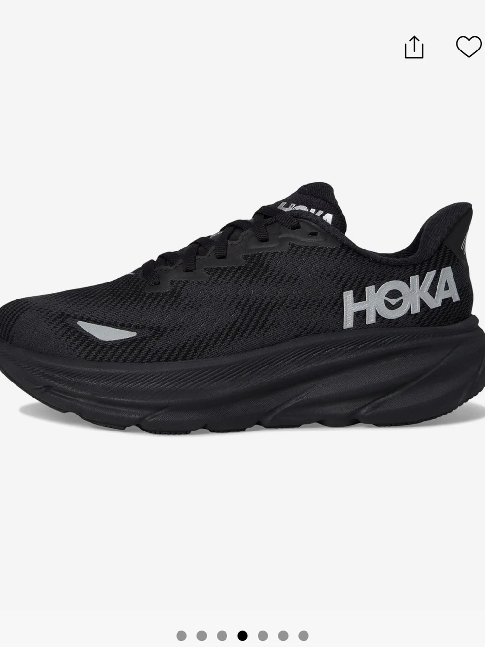 Hoka Men's Black Athletic Running Shoe with White Logo